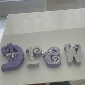 Purple and Gray Decorative Letters DREW girl